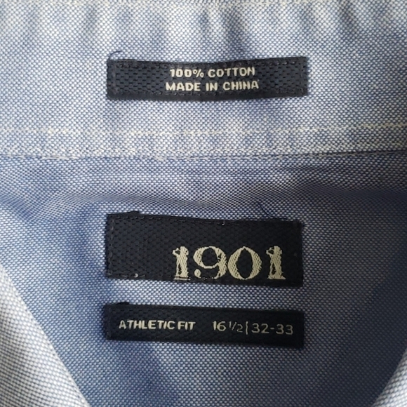 1901 Blue Athletic Fit Button Down Dress Shirt - Picture 2 of 2